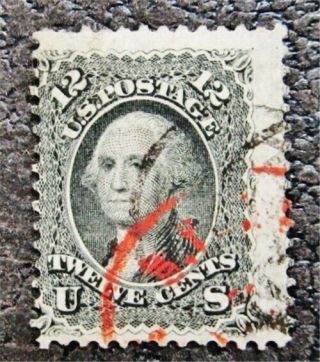 Nystamps Us Stamp 69 Red Cancel $125