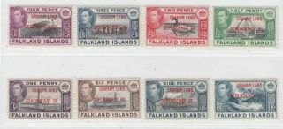 Falkland Islands 1944 Graham Land Full Set Scott 2l1/8=sg.  A1/8