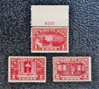 Nystamps Us Parcel Post Stamp Q1 - Q3 Og H / Nh $36