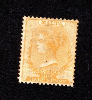 Malta Qv 1/2d Orange? Buff? Yellow? Shade ??? Appears No Gum Not Cat By Me