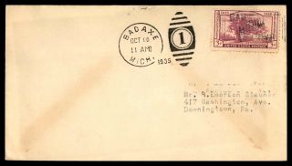 Mayfairstamps Us 1935 Michigan Badaxe To Downingtown Pa Cover Wwb51833