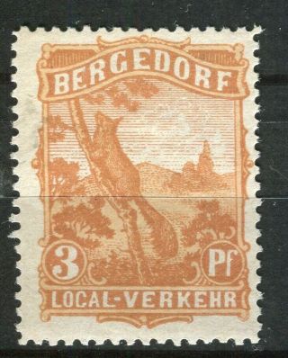 Germany 1860s - 70s Bergedorf Privat Local Post Hinged 3pf.  Value,
