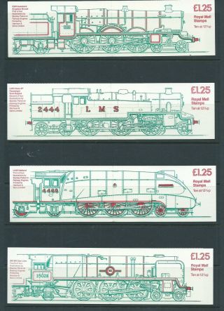 1983 Railway Engines £1.  25 All 4 Booklets Fk5 - Fk8 All Right Selvedge