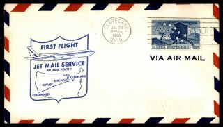 Mayfairstamps 1960 First Flight Cover Cleveland Ohio - Los Angeles California Fc