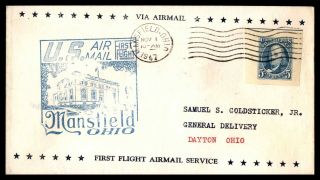 Mayfairstamps 1947 First Flight Cover Mansfield Ohio - Dayton Ohio Fca807