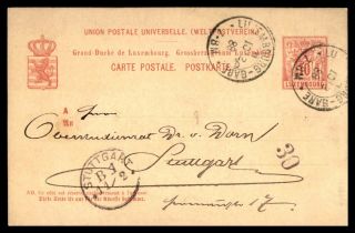 Mayfairstamps Luxembourg 1888 Station To Germany Stuttgart Card Wwb80135
