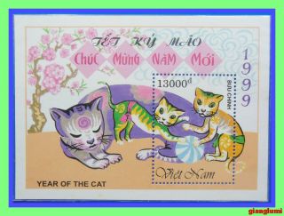 Vietnam S/s Year Of The Cat 1999 Mnh