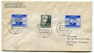 East Germany Ddr 1952 Gera Cds - Fdc Cover - Sent To Oak Park Ill - Usa