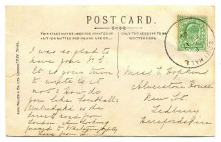 1905 Southall (middlesex) Skeleton Postmark On Postcard Of Uxbridge Rd,  Southall