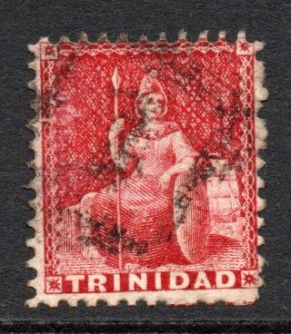 Trinidad 1 Penny Crimson Lake Stamp C1862 - 63