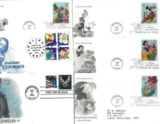 Twelve Different 2005 Cacheted Fdcs - Disney Characters & Rio Grande Blankets