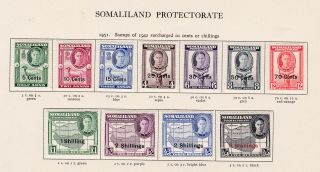 Somaliland Protectorate.  1951.  Sg 125 - 135,  5c To 5/ -.  Fine Mounted.