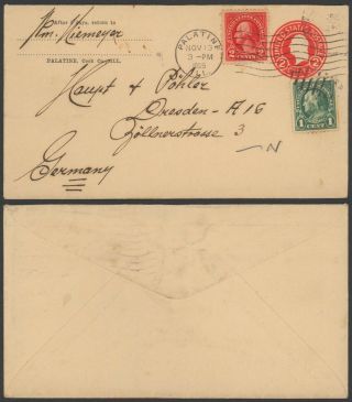Usa 1925 - Uprated Stationery Palatine To Germany 30042/42