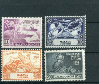 Malaya Johore Kgvi 1949 Upu Set Mnh