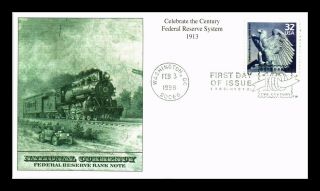 Dr Jim Stamps Us Federal Reserve System Celebrate The Century Fdc Cover Mystic