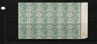 Natal 1885 Halfpenny Green In Unmounted Block Of 18 Sg 97a (5 Are Creased)
