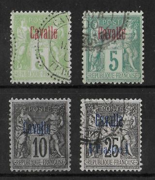 Cavalle French Offices 1893 - 1900 Set Of 4 Yvert 1 - 3 & 6 Cv €80