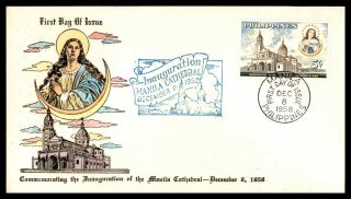 Mayfairstamps Philippines 1958 Manila Cathedral Hand Colored First Day Cover Wwb