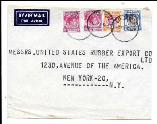 Malaya Singapore Kg6 95c Rate Cover To Usa