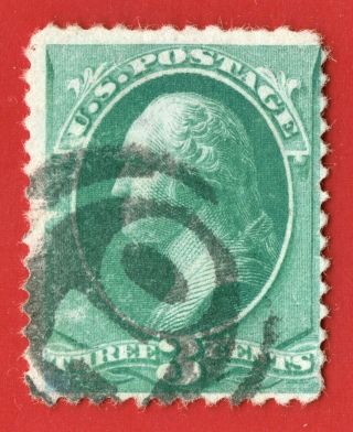 [ref:80] 1879 Scott 184 With Fancy Cancel " Negative 10 In Double Circle "