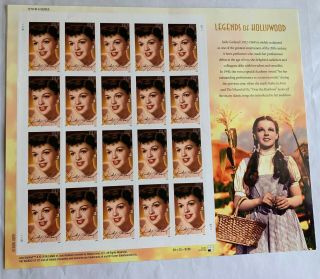 Usps Stamp Sheet 4077 - Legends Of Hollywood Judy Garland
