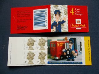 Hb19 4 X First Class Machin Barcode Stamp Booklet Postman Pat Show 2000 Label