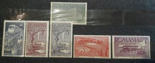 Old Train Stamps Romania Mnh