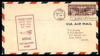 Mayfairstamps 1930 Us Pittsburgh Good Will Air Tour Cover Wwb65849