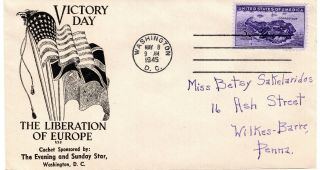 925 On Victory Day Cover,  The Liberation Of Europe,  May 8,  1945