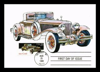 Dr Jim Stamps Us Cord Classic Automobile First Day Maximum Card