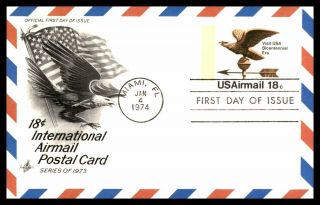 Mayfairstamps Us Fdc 1974 International Airmail Postal Card Eagle Art Craft Wwb_