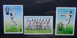 Barbuda 1975 World Cup Cricket Winners Set Mnh