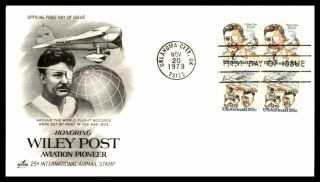 Mayfairstamps Us Fdc 1979 Wiley Post Block Art Craft Wwb_15275