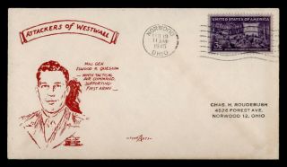 Dr Who 1945 Norwood Oh Pent Arts Wwii Patriotic Cachet E56851