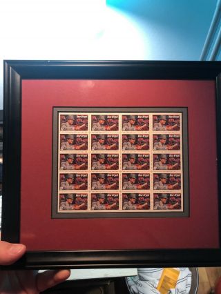 Uncut Sheet Of 20 Bear Bryant Stamps Professionally Framed