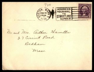 Mayfairstamps 19378 Us Boston Ma To Dedham Cover Wwb66061