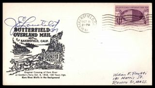 Mayfairstamps 1958 Us Butterfield Overland Mail Signed By Postmaster Bakersfield