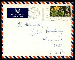 Mayfairstamps 1965 Great Britain Tiverton To Us Flower Stamp Airmail Cover Wwb44