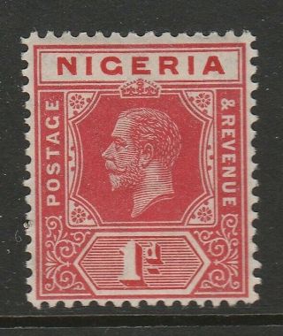 Nigeria 1914 - 29 George V 1d Carmine - Red Sg 2 Mnh.
