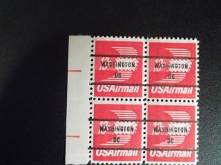 Scott C79b Us Air Mail Stamp 13c Winged Letter Dc Precancel Mnh Block Of 4