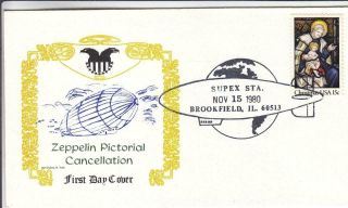 1980,  Supex - Zeppelin Pictorial Cancel,  Unaddressed (d10358)