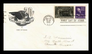 Dr Jim Stamps Us 20c Special Delivery House Of Farnum Fdc Cover Dual Franked