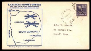 Mayfairstamps Us Event 1933 Last Day Of Post Office Ellenton South Carolina Cove