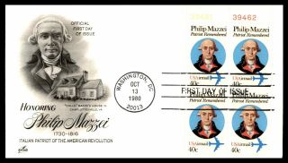 Mayfairstamps Us Fdc 1980 Honoring Philip Mazzei Italian Patriot Of The American