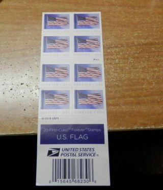 Book Of 20 Forever Usa Flag Stamps Regular Us Postage - 4027c