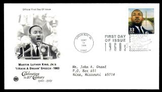 Ctc Martin Luther King I Have A Dream Speech Stamp First Day Cover Fdc (9512)