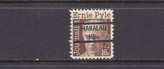 Hawaii Precancels: 16c Pyle From Prominent Americans (1398)