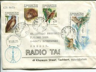 Uzbekistan Air Mail Cover To Sweden 1993