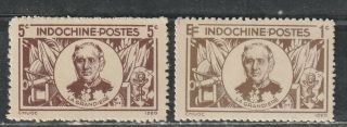 1943 - 45 French Colony Stamps,  Indo China,  Full Set Mh,  Sc 243 - 4