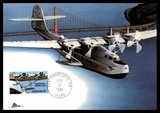Mayfairstamps Us Fdc 1985 China Clipper And Golden Gate Bridge Art Craft Wwb_152